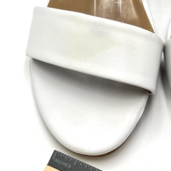 Aerosoles Womens Size 8 Willowbrook White Leather Wedges‎ Sandals Shoes - Picture 4 of 13